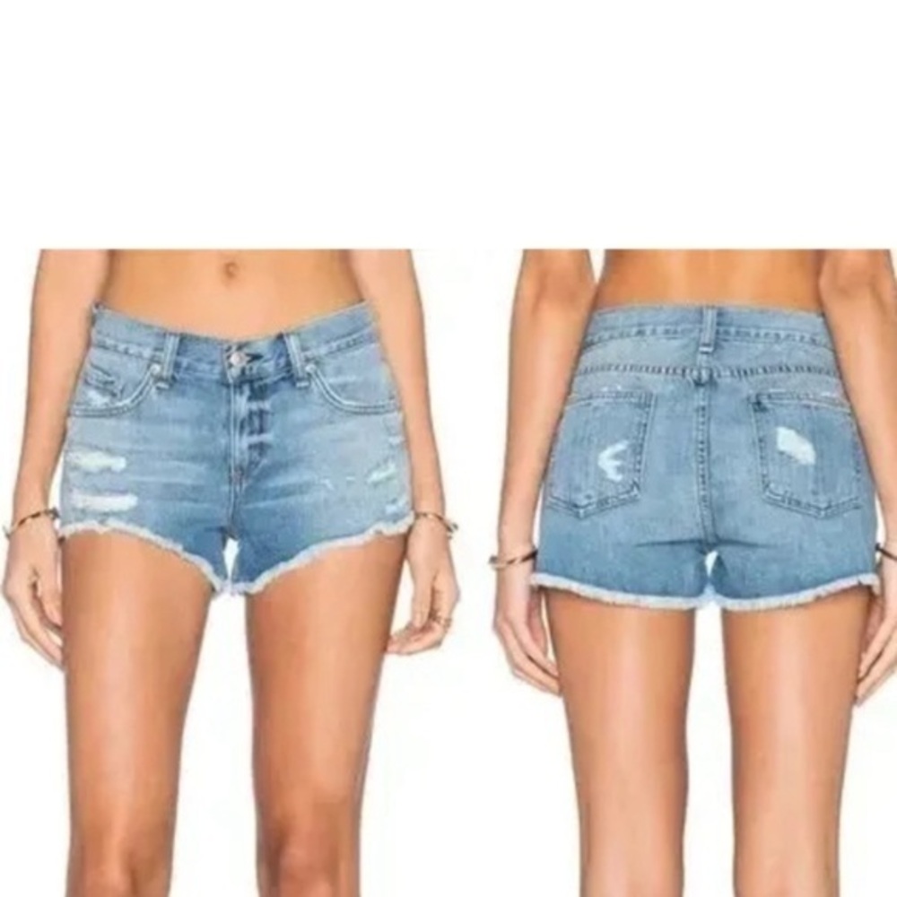 Rag & Bone Womens Distressed Cut Off Raw Hem Denim Jean Shorts Size 29